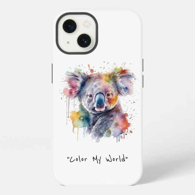 Koala Cuddles in Colour, custom iPhone Case (Back)