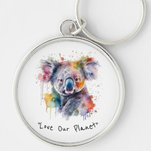 Koala Cuddles in Colour, custom Keychain