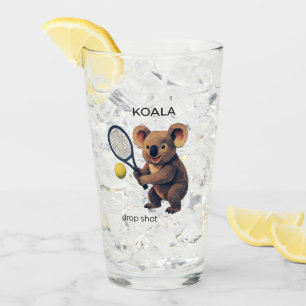 Koala - Cute Australian Tennis Player Glass