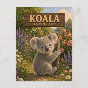 Koala Cute Baby Storybook Nursery Animal Postcard