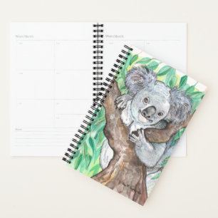 Koala dans la peinture d'arbre Eucalyptus