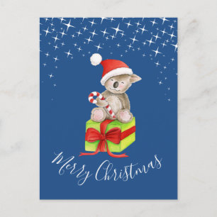 koala de Noël et carte postale de cadeaux d'art fa