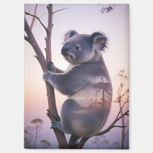 Koala Double Exposure Animal Nature Wilderness Out Magnet