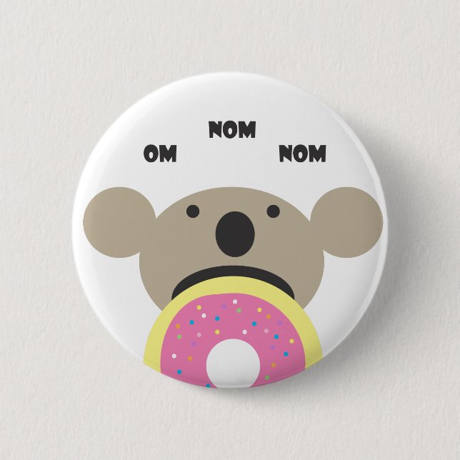 Koala Doughnut Diet 2 Inch Round Button (Front)
