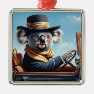 Koala Driving Metal Ornament