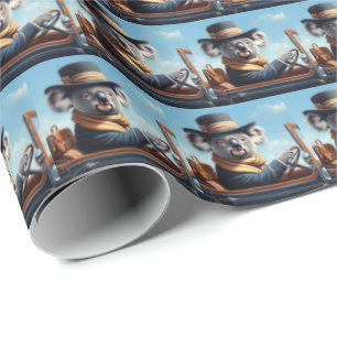 Koala Driving Wrapping Paper