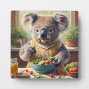Koala Eating Salad Plaque