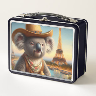 Koala Eiffel Tower Metal Lunch Box