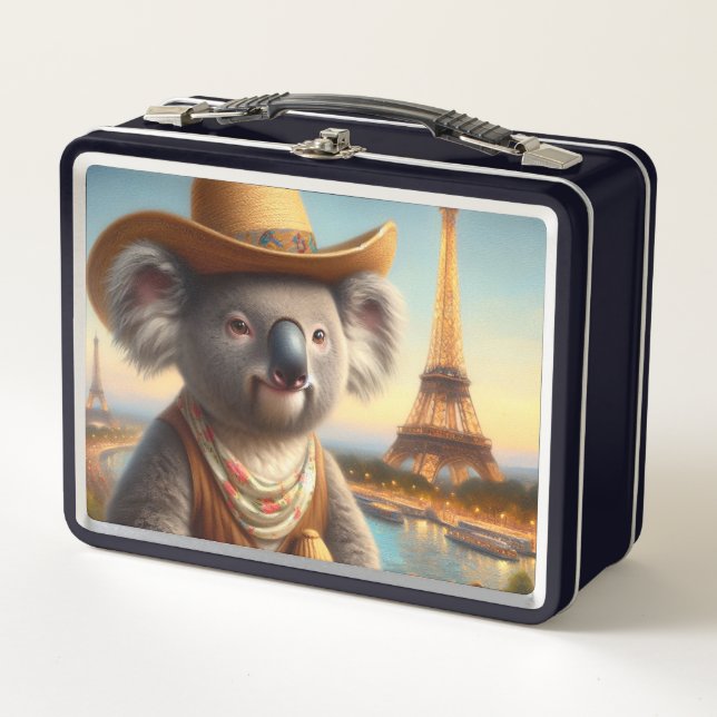 Koala Eiffel Tower Metal Lunch Box (Front)