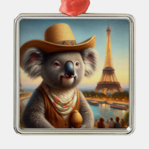 Koala Eiffel Tower Metal Ornament