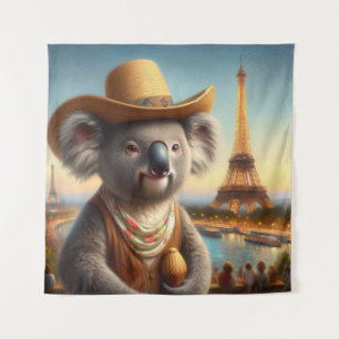 Koala Eiffel Tower Tapestry
