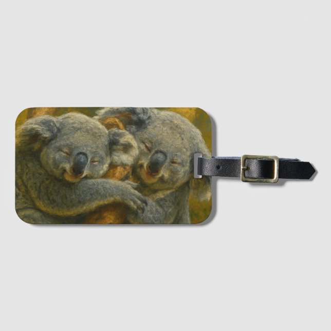 Koala Embrace – Tender Wildlife Moment Luggage Tag (Front Horizontal)