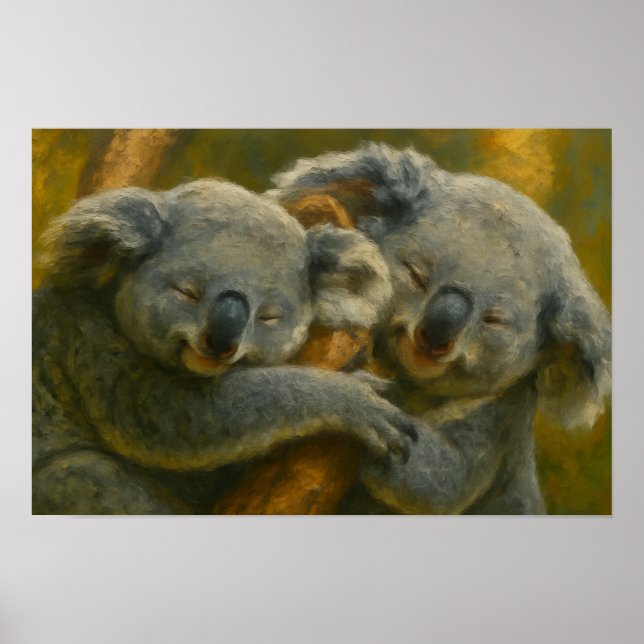 Koala Embrace – Tender Wildlife Moment Poster (Front)