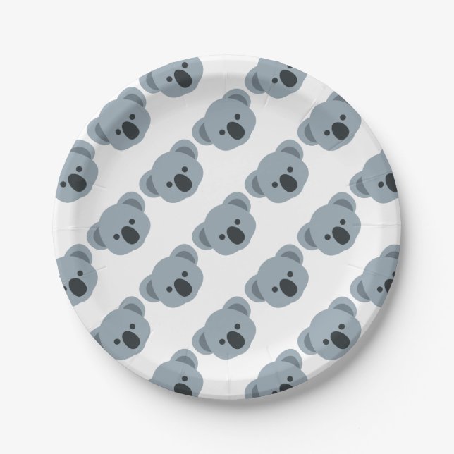 Koala emoji paper plate (Front)