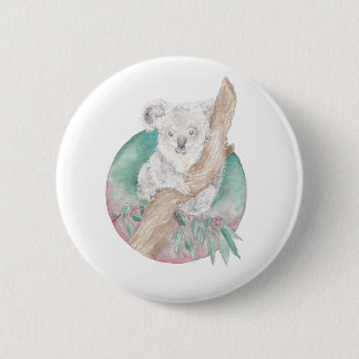 Koala & Eucalyptus 2 Inch Round Button