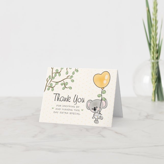 Koala Eucalyptus Baby Shower Thank You  (Front)