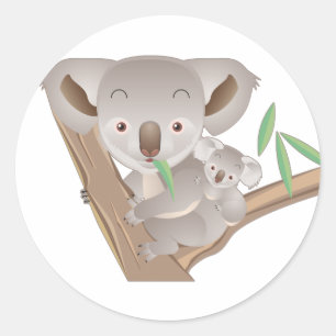 Koala Family Classic Round Sticker