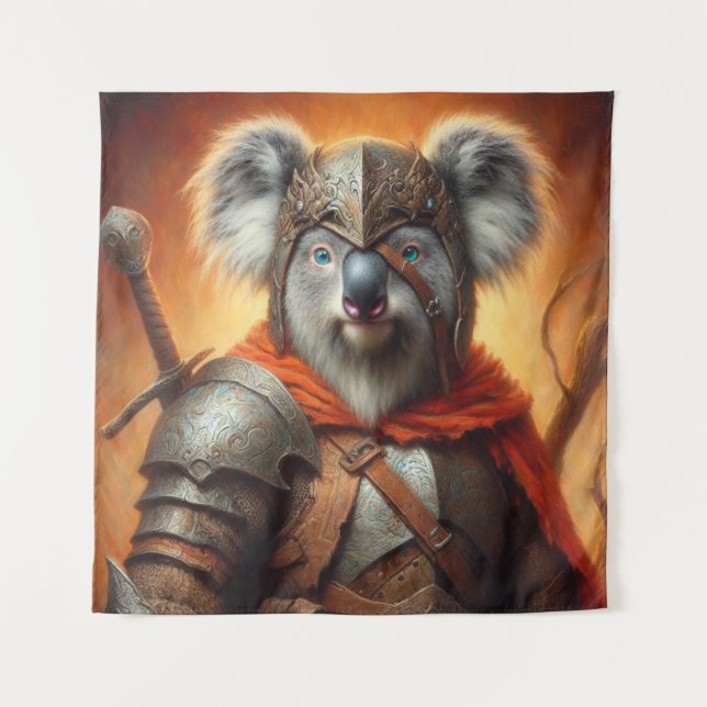 Koala Fantasy Warrior Tapestry (Front)