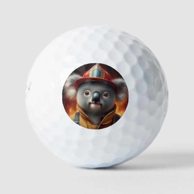 Koala Firefighter Golf Balls (Front)