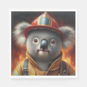 Koala Firefighter Napkin
