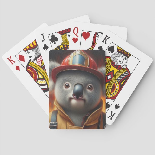 Koala Firefighter Playing Cards (Back)