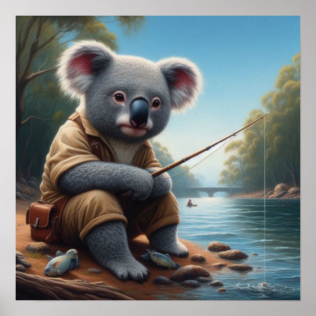 Koala Fishing Poster (Front)