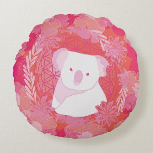 Koala Flower of life Round Pillow