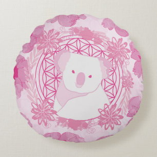 Koala Flower of life Round Pillow