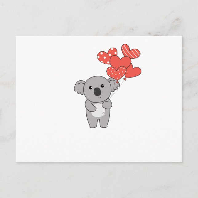 Koala For Valentine's Day Sweet Animals With Postcard (Front)