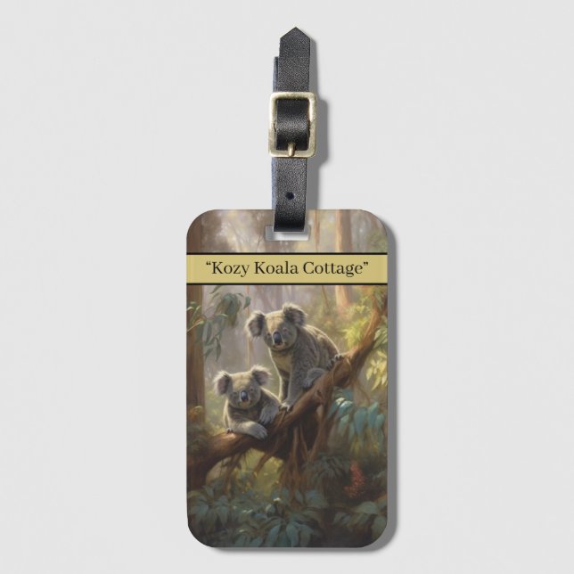 Koala Forest Dreams, custom  Luggage Tag (Front Vertical)