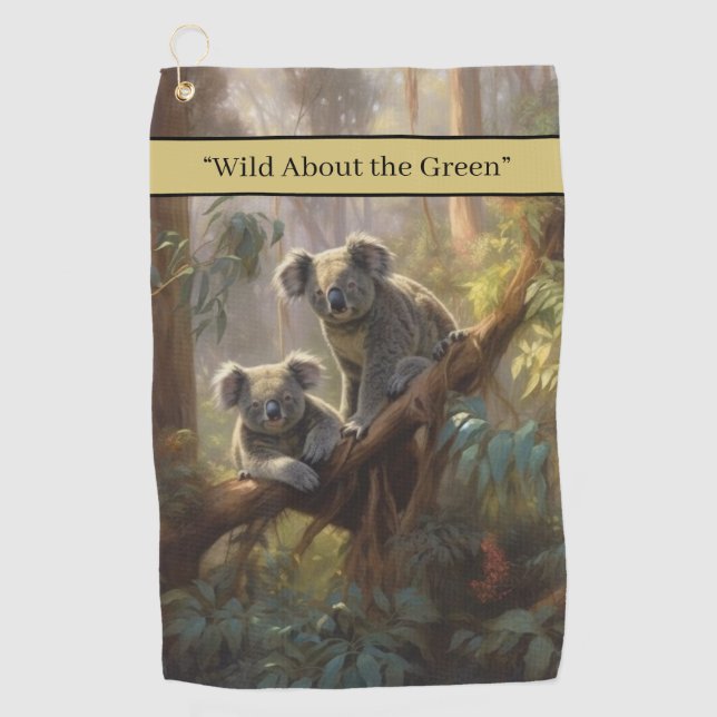 Koala Forest Dreams customizable Golf Towel (Front)