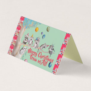 Koala Funny Merry Christmas from us all Card set