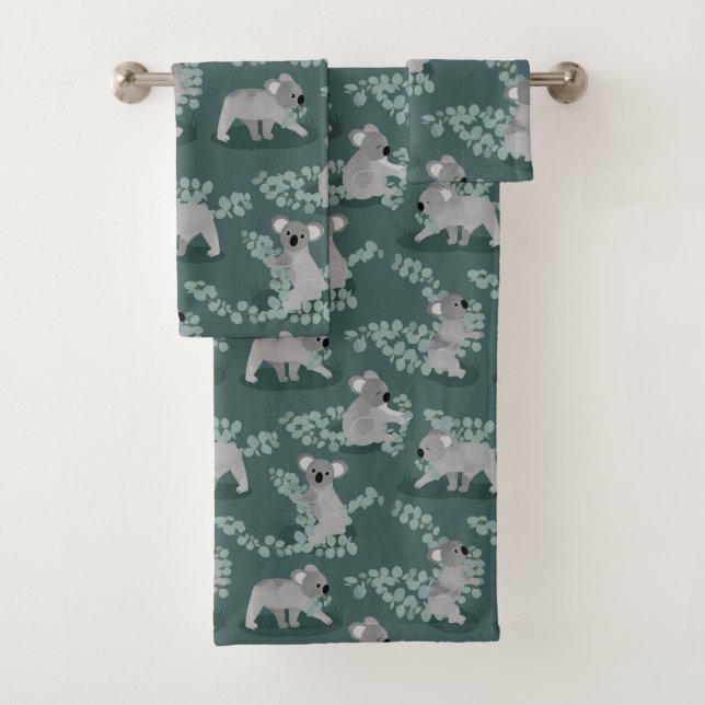 Koala Gathering Bath Towel Set (Insitu)