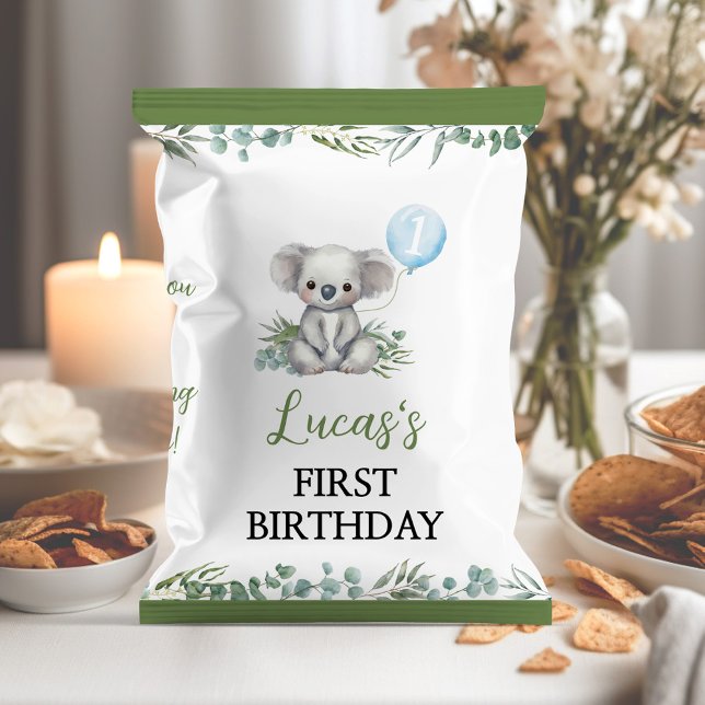 Koala Greenery Boy Birthday Chip Bag Wrapper (Creator Uploaded)