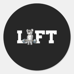 Koala Gym Weight Training Lift Deadlift Classic Round Sticker