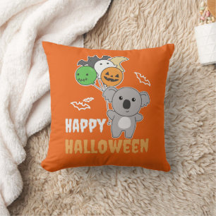 Koala Halloween Balloons For Kids Cute Koalas Throw Pillow