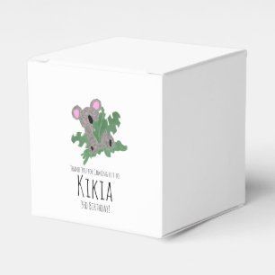 Koala Hand Drawn Animal Green Birthday Party Favor Box