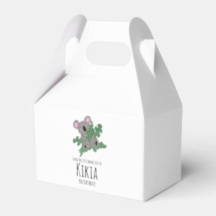 Koala Hand Drawn Animal Green Birthday Party Favor Box