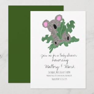 Koala Hand Drawn Baby Shower Invitation