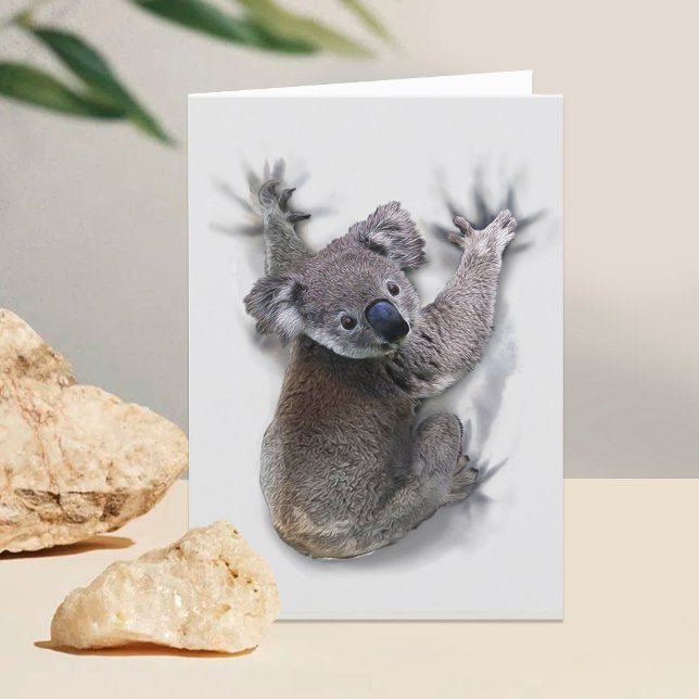 Koala Hang On Back Cute Bear Australia Animal Thank You Card (Creator Uploaded)