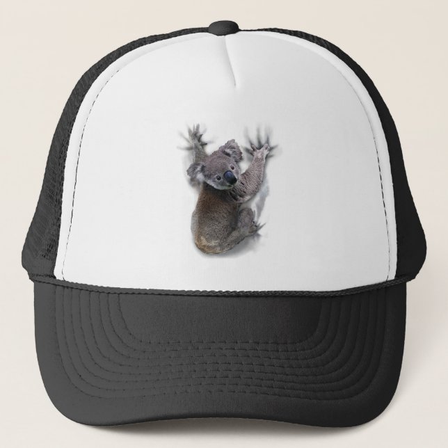 Koala Hang On Back Cute Bear Australia Animal Trucker Hat (Front)
