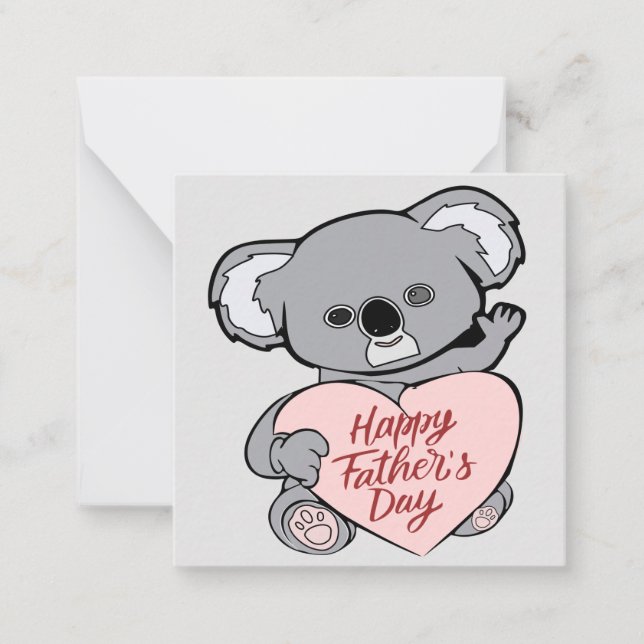 Koala : Happy Fathers Day Notecard  (Front)