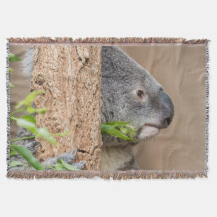 Koala headshot throw blanket