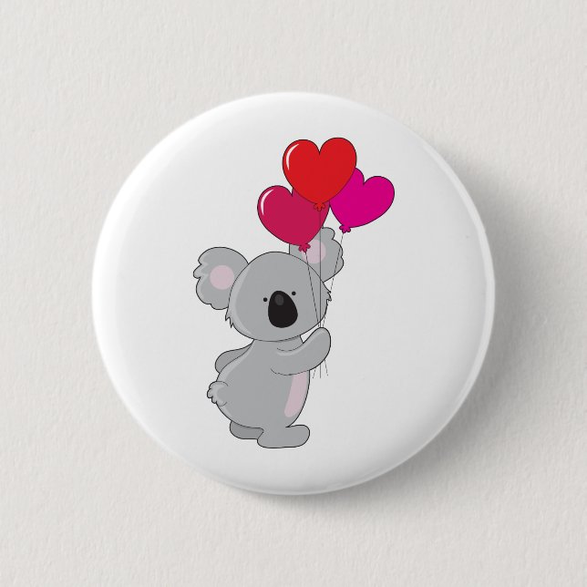 Koala Heart Balloons 2 Inch Round Button (Front)