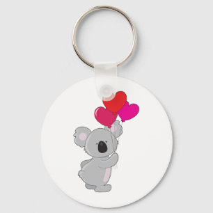 Koala Heart Balloons Keychain