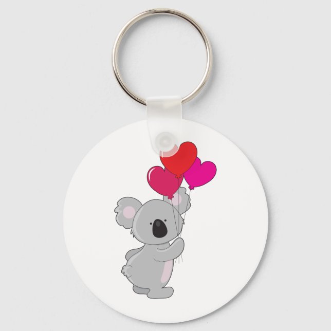 Koala Heart Balloons Keychain (Front)