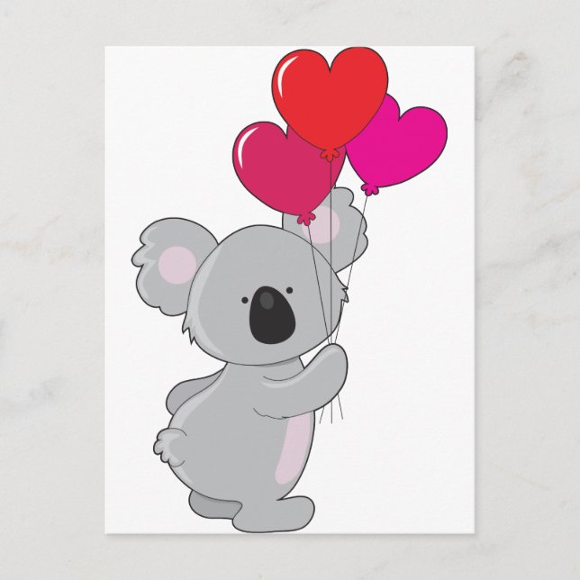 Koala Heart Balloons Postcard (Front)