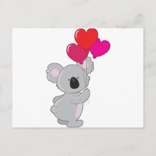 Koala Heart Balloons Postcard