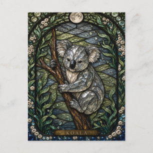 Koala High Canopy Illumina Stained Glass Postcard