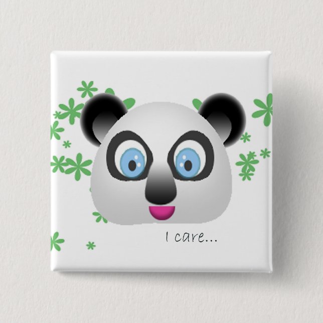 Koala, i care 2 inch square button (Front)